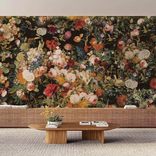 Zeeko Dark Floral Wallpaper Peel and Stick 177" W x