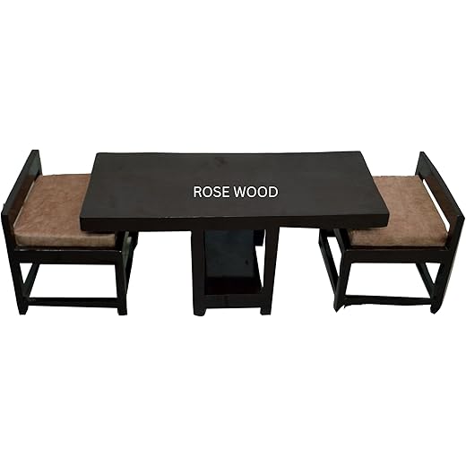 Mango Wood Coffee Table Set 2 Seater Dark Brown