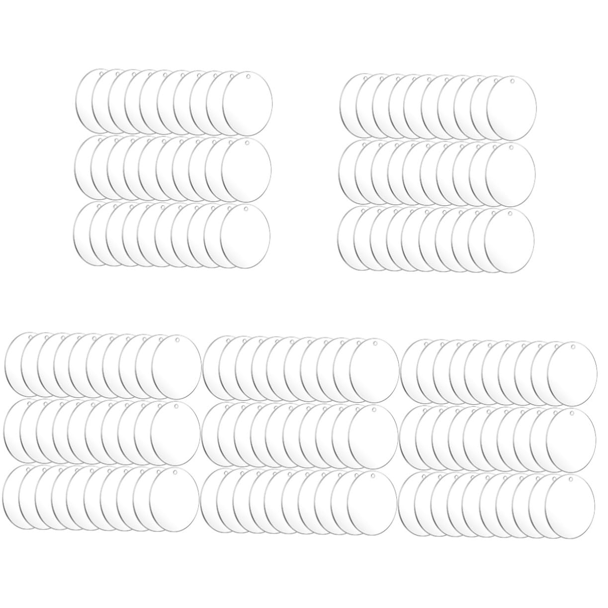 Lurrose 5 Set Portachiavi in ​​Acrilico Portachiave Portachiavi da Appendere Multi Attrezzo Portachiavi A Scomparsa Chiaro Portachiavi A Trasferimento Termico 30 Pezzi * 5