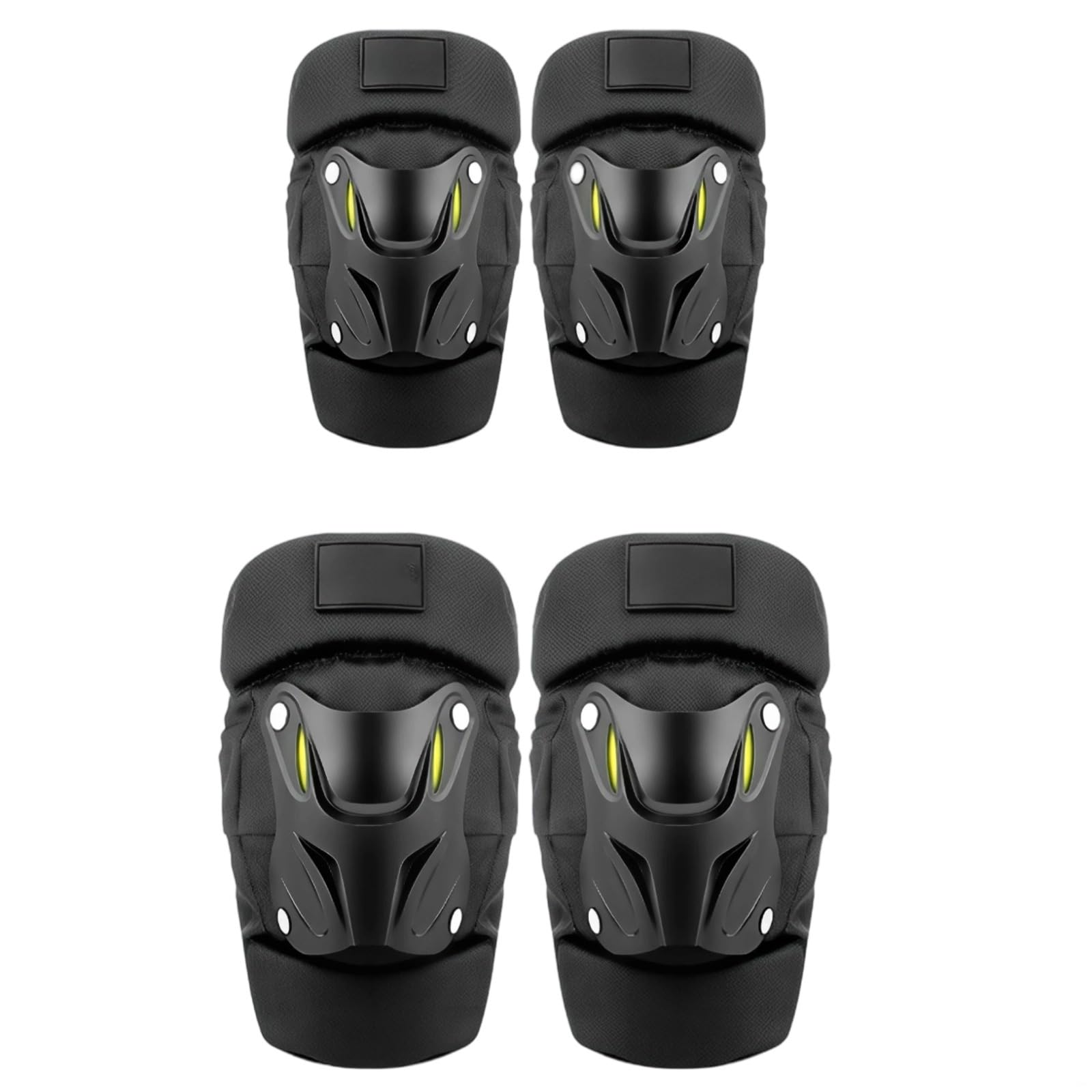 Protezioni per ginocchia e gomiti da motocross, colore nero, set da 4 pezzi, fibbie a sgancio rapido, equipaggiamento protettivo regolabile