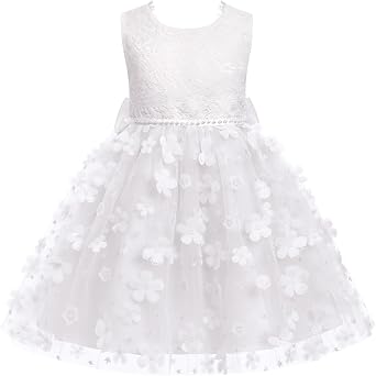 IBTOM CASTLE Toddlers Girls Flower Dress Sleeveless Tutu Dress Princess Birthday Party Round Neck Flower Girl Dress