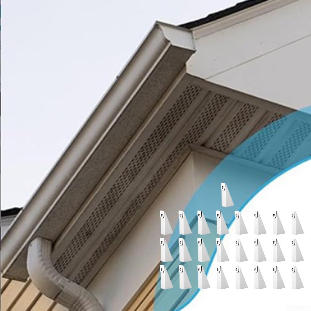 25 soportes de canalón de aluminio para canalones estilo K de 5 pulgadas para una instalación uniforme y gestión eficaz del agua de lluvia (6,5 cm)