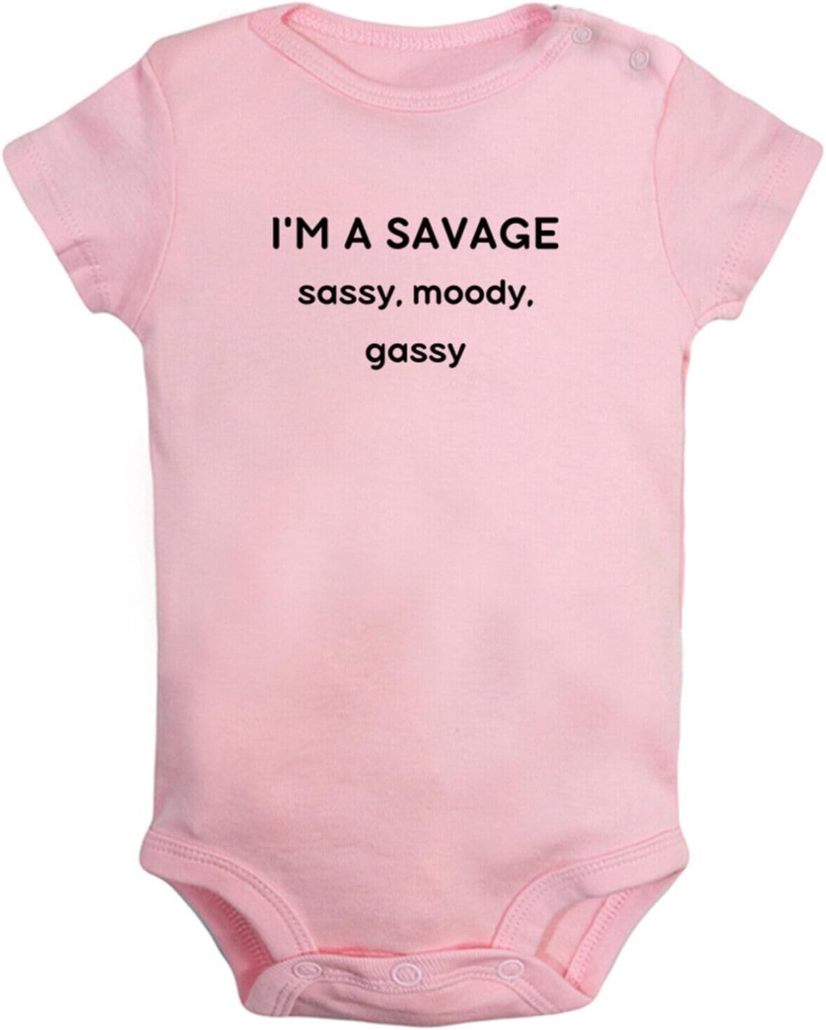 iDzn I'm A Savage Sassy Moody Gassy Novelty Romper, Newborn Baby Bodysuits, Infant Jumpsuits, 0-24M Babies One-Piece Outfits