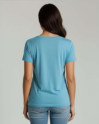 Miniatura 10 de Paquete de 4 camisetas de algodón de manga corta con cuello redondo para mujer disponible en tallas grandes