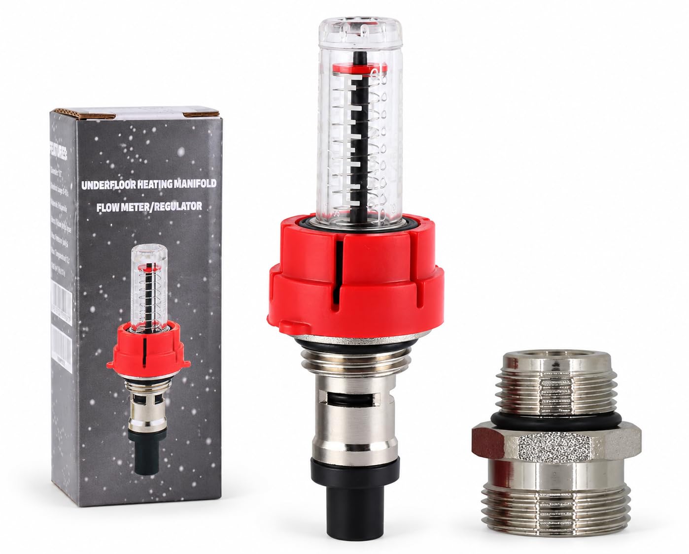 Wärmer System 1/2" Underfloor Heating Manifold Flow Meter Regulator | Replacement Water Flow Gauge for UFH Systems