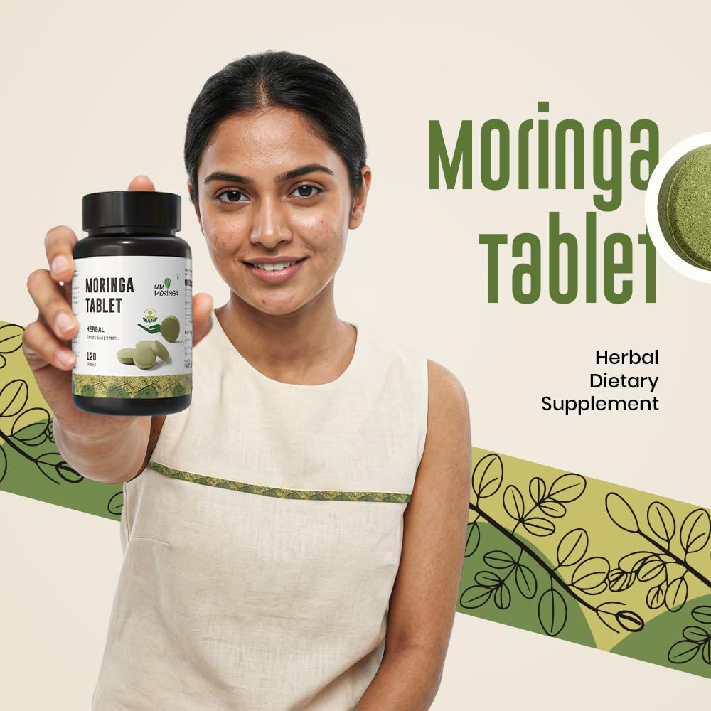Pure Moringa Tablets 500 mg | 120 Tabs Moringa Leaves Powder Rich in Nutrients and Antioxidants Non-GMO Gluten-Free Superfood Supplement — Amazon image 3
