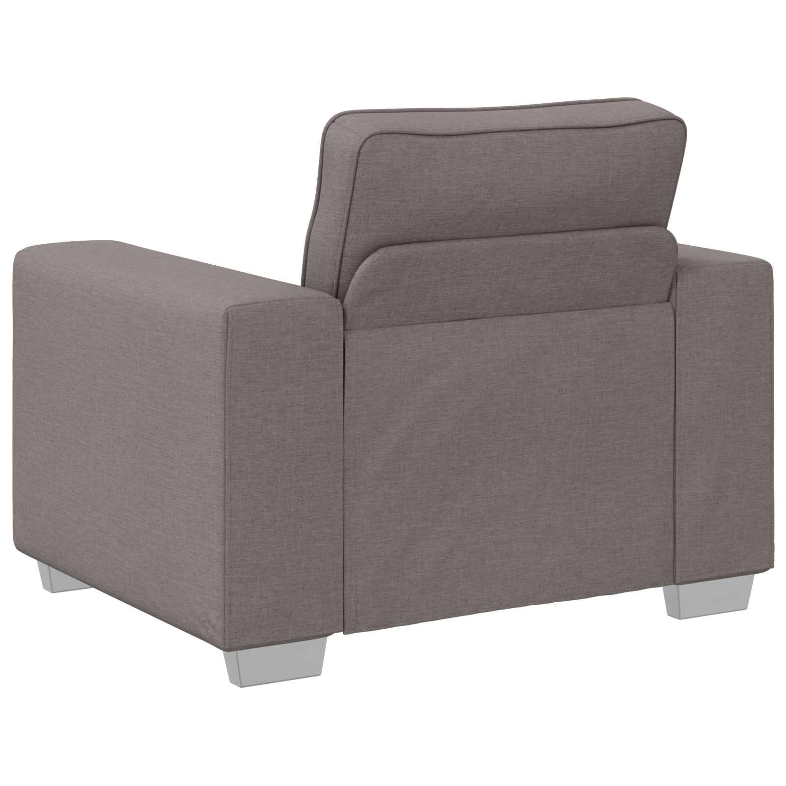 3-częściowy zestaw sof, taupe, 219 x 80 x 82 cm, z mieszanki lnu, fotel relaksacyjny, stolik kawowy, nowoczesny salon, sofa