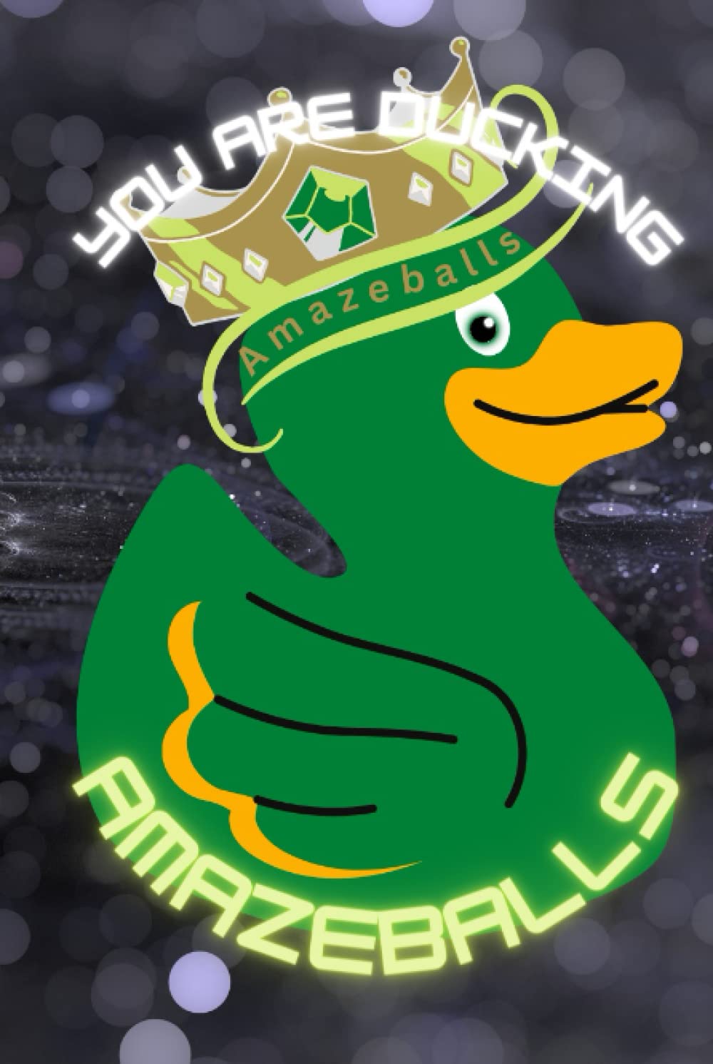 Ducking Amazeballs Notebook Black Sparkle Cover