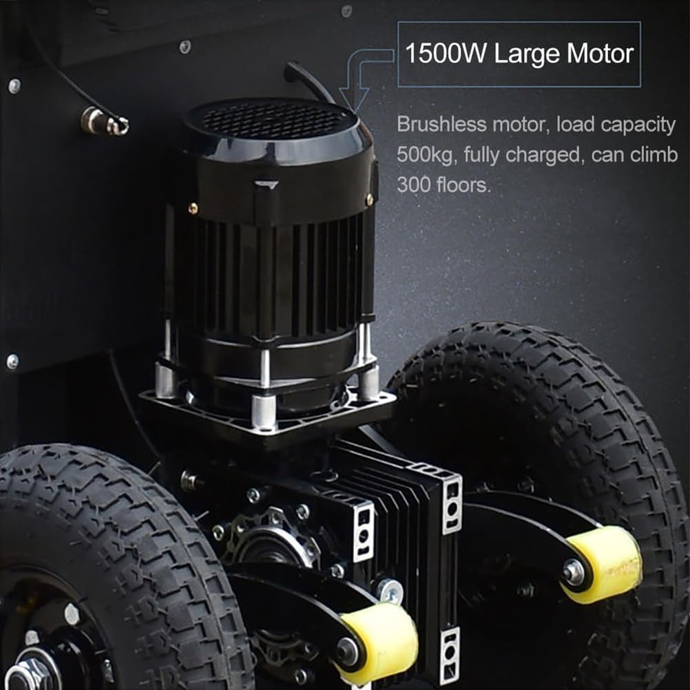 Carro Eléctrico para Subir Escaleras Duradero Carros para Subir Escaleras con Carga,Carretilla para Subir Escaleras Eléctrica Portátil Equipos Pesados Materiales De Construcción,01