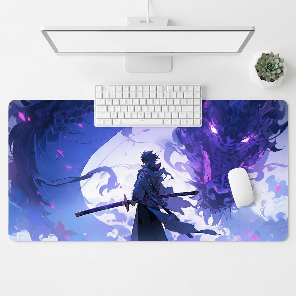 Anime Series DragonWarrior Anime Mouse pad with Anti-fray Stitching, Waterproof Surface & Non-Slip Rubber Base Stitched Edges Gaming Mouse Mat for Laptop (60cmx34cm)-image-21
