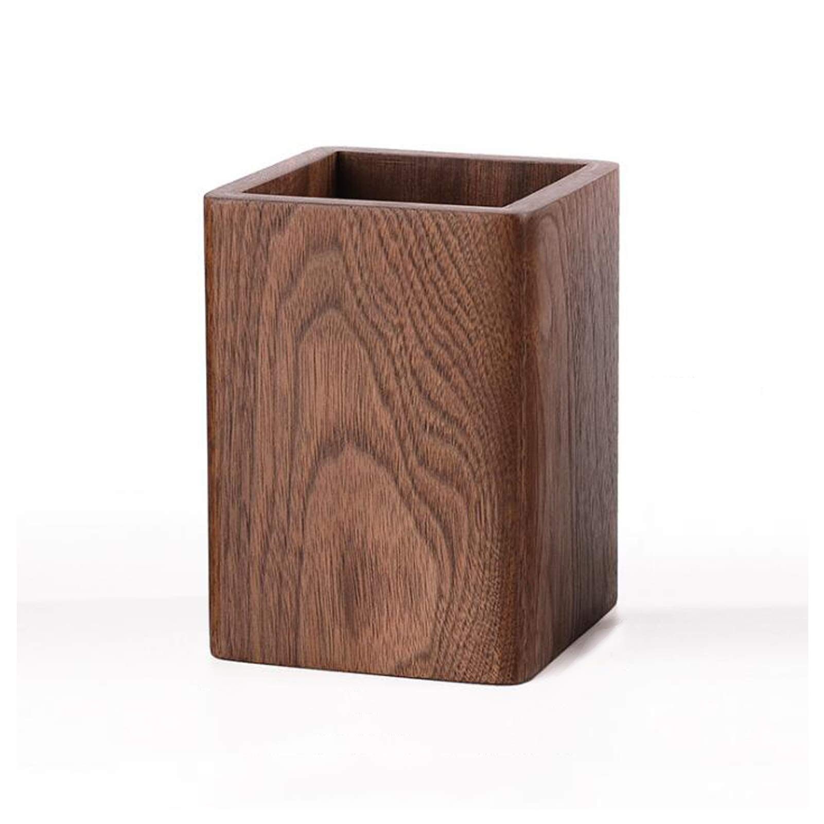 Kreative Holz Stifthalter Desktop Aufbewahrungsboxen Schreibtisch Bleistift Makeup Organizer Büro Sundries Aufbewahrungsschule Schreibwaren Inhaber (Color : Brown)