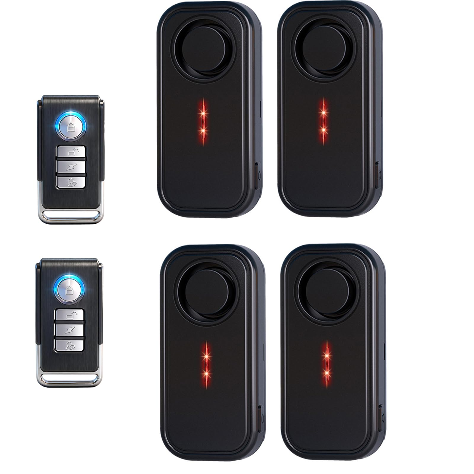 Mengshen Vibrations Diebstahlalarm Auto-Vibrationsalarm Einstellbare Empfindlichkeit Drahtloses Alarmsystem für E-Bikes Motorräder Anhänger Briefkästen Garagentore Wasserdicht Haussicherheit