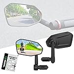 RBRL Bicycle Mirror, Extra Large Bike Mirror, 360 Adjustable Shatterproof and Durable Bar End Rear View Mirror Bi, Bicycle Side Mirror for E-Bike (Set)