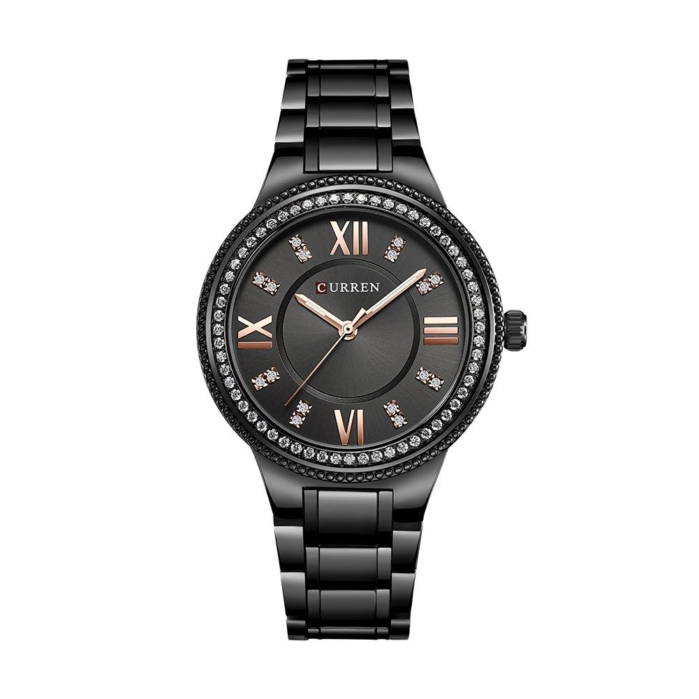 CURREN Elegant Women Rhinestone Waterproof Steel Quartz Watch/Black Black (B07FQPV5B4) Amazon Price History, Amazon Price Tracker