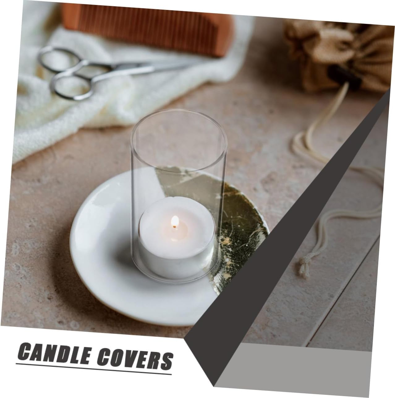 Garneck 4pcs Glass Candle Shades Windproof Candle Covers for Romantic Home Decor Decorative Protection for Weddings Parties and Centerpieces