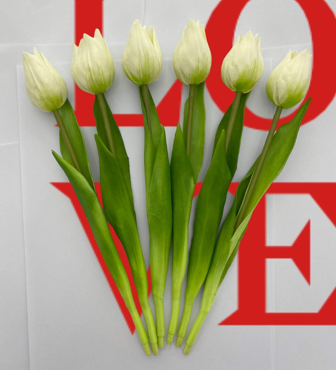 MIJOMA Tulipani Artificiali Real Touch 6 Pezzi - Viola, Lunghezza 19 Cm, Fiori Finti Per Decorazione