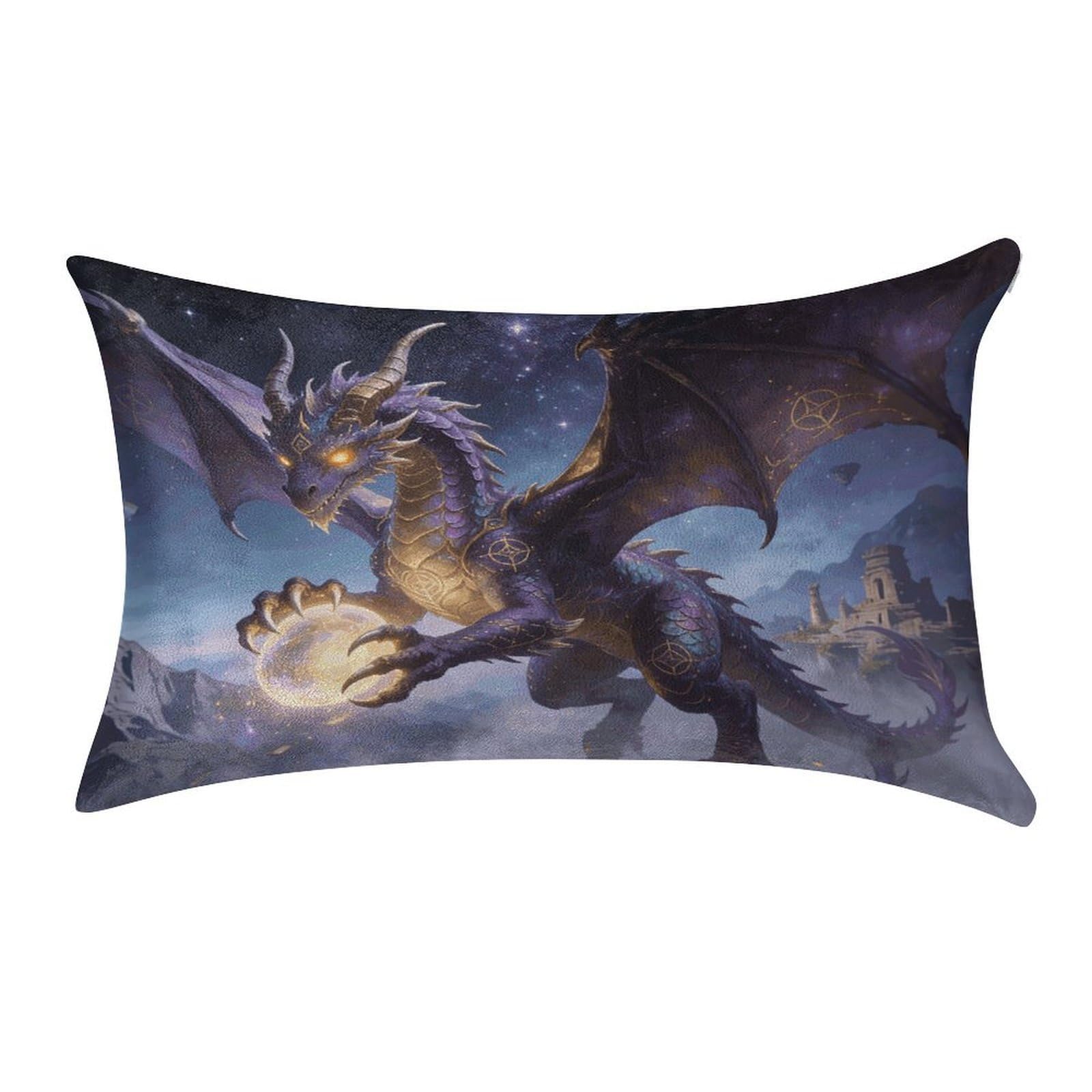 Fodpand Style Fantasy Dragon Pillowcase,Elegant Designed Home Decor,Velvet Pillowcase,Soft And Cozy,Pillow Case Cover With Hidden Zipper For Bedroom, Sofa, Couch