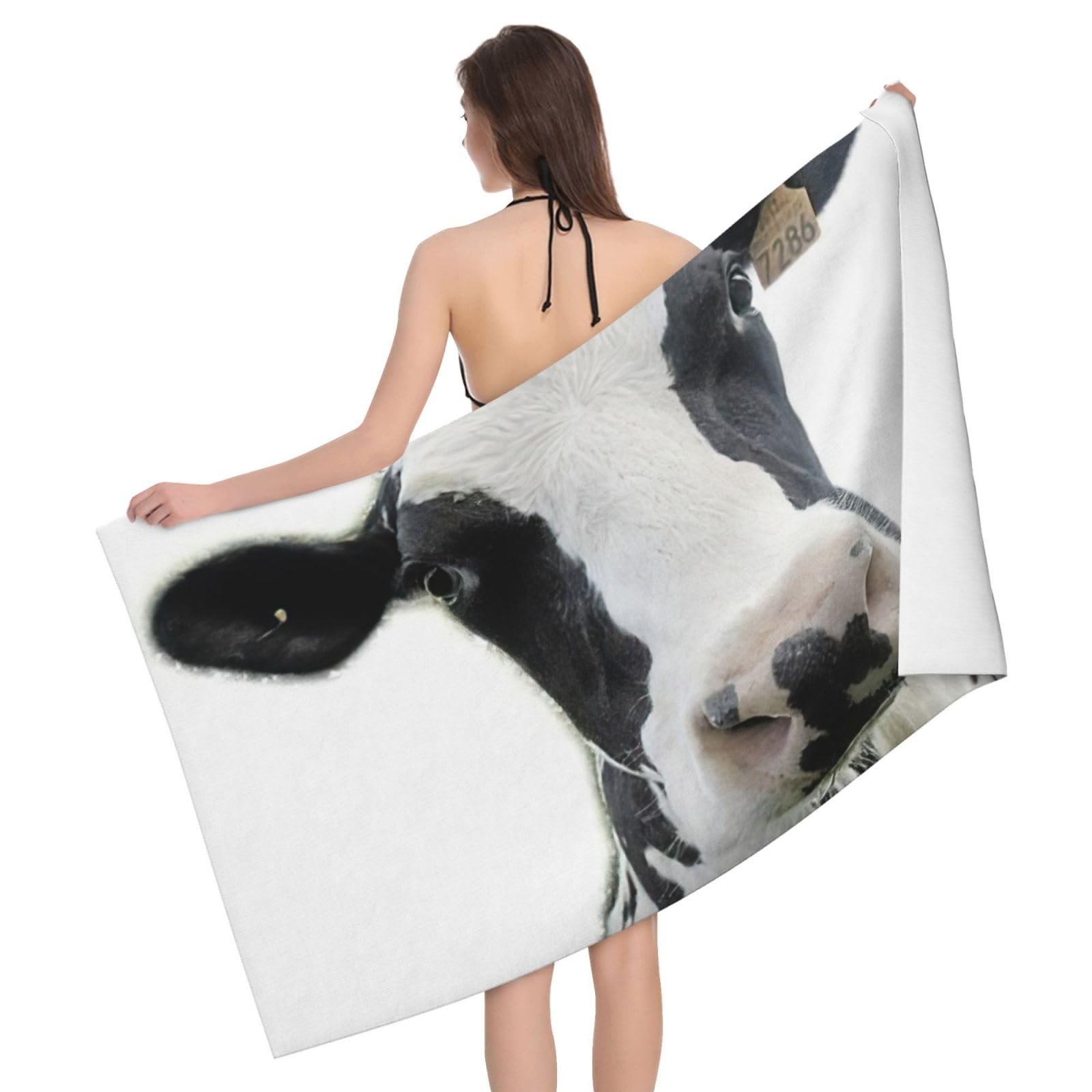 Serviette de bain microfibre vache pour des matins souriants
