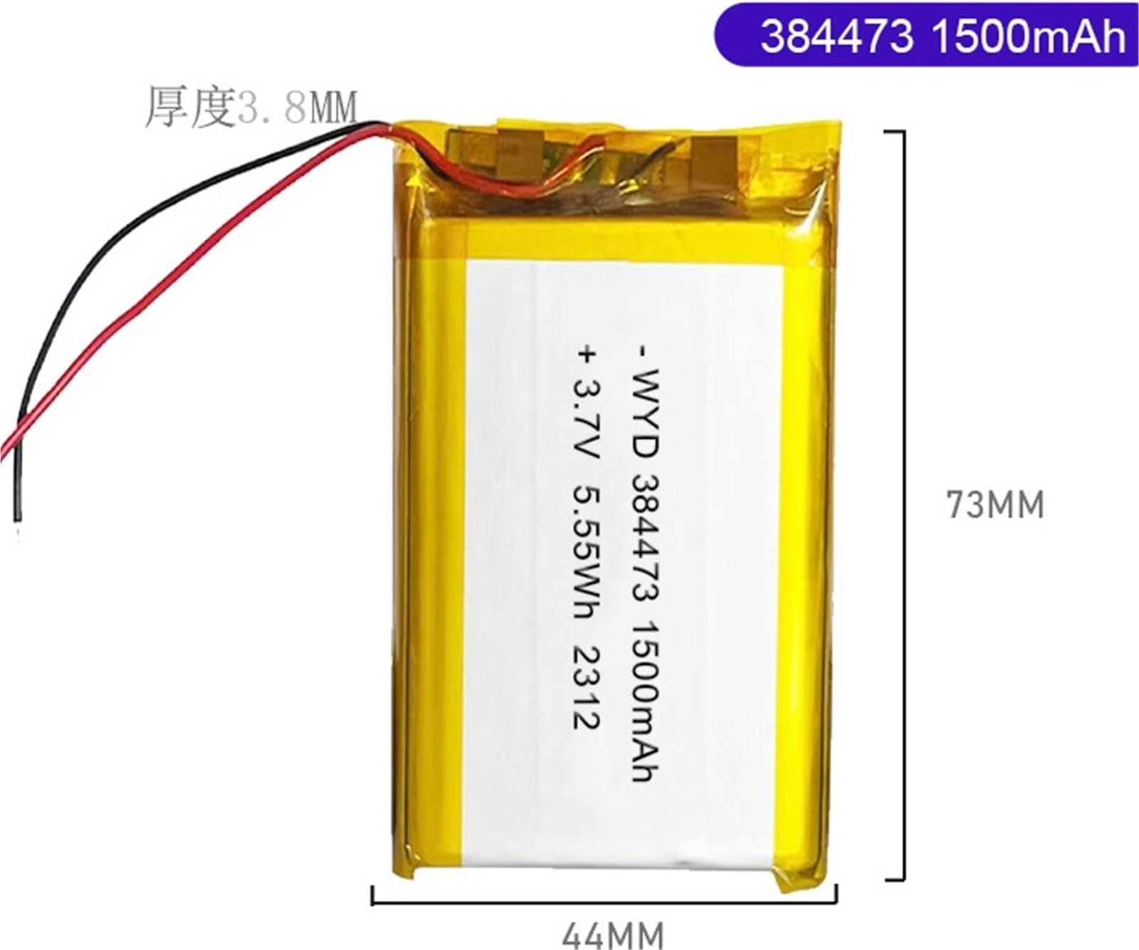 384473 1500mAh 3,7V 1 PIÈCES