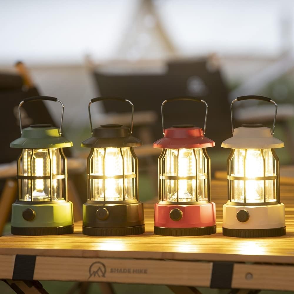 Lanterne de camping LED avec variateur d'intensité, lumière USB rechargeable, lampe de tente portable et étanche pour éclairage d'urgence, pêche, randonnée et pannes de courant