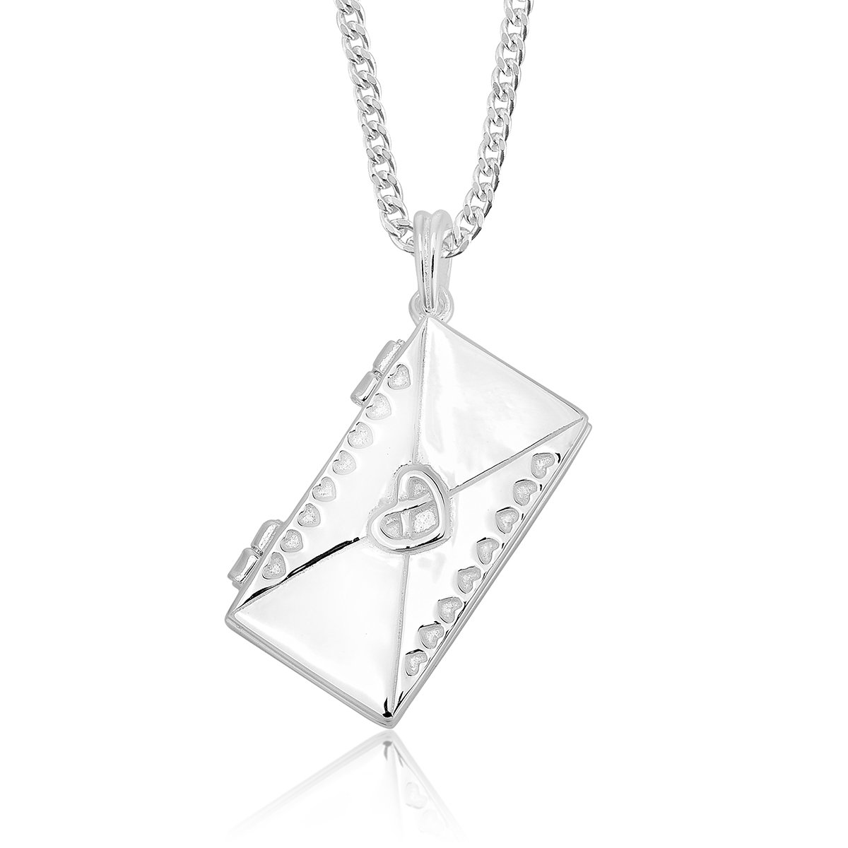 DTP Silver damski wisiorek z kopertą i sercem - srebro próby 925 - średnica 14 mm, Srebro szterlingowe, Srebrny