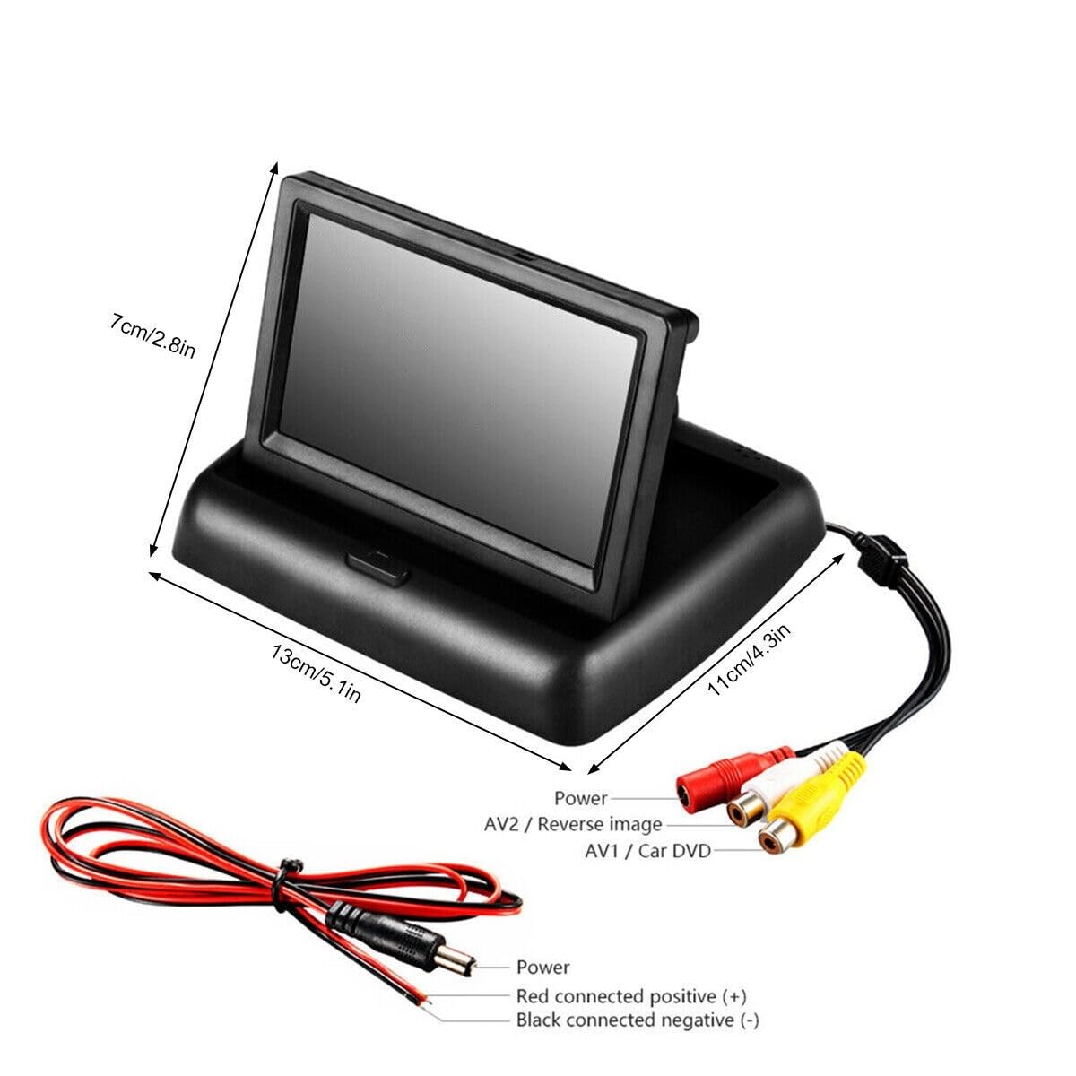 PDC capteur Stationnement Kit capteurs stationnement pour Voiture Moniteur 4,3 Pouces 12V 22mm Universel 4 capteurs Sauvegarde inversée Radar Alerte sonore système de sonde