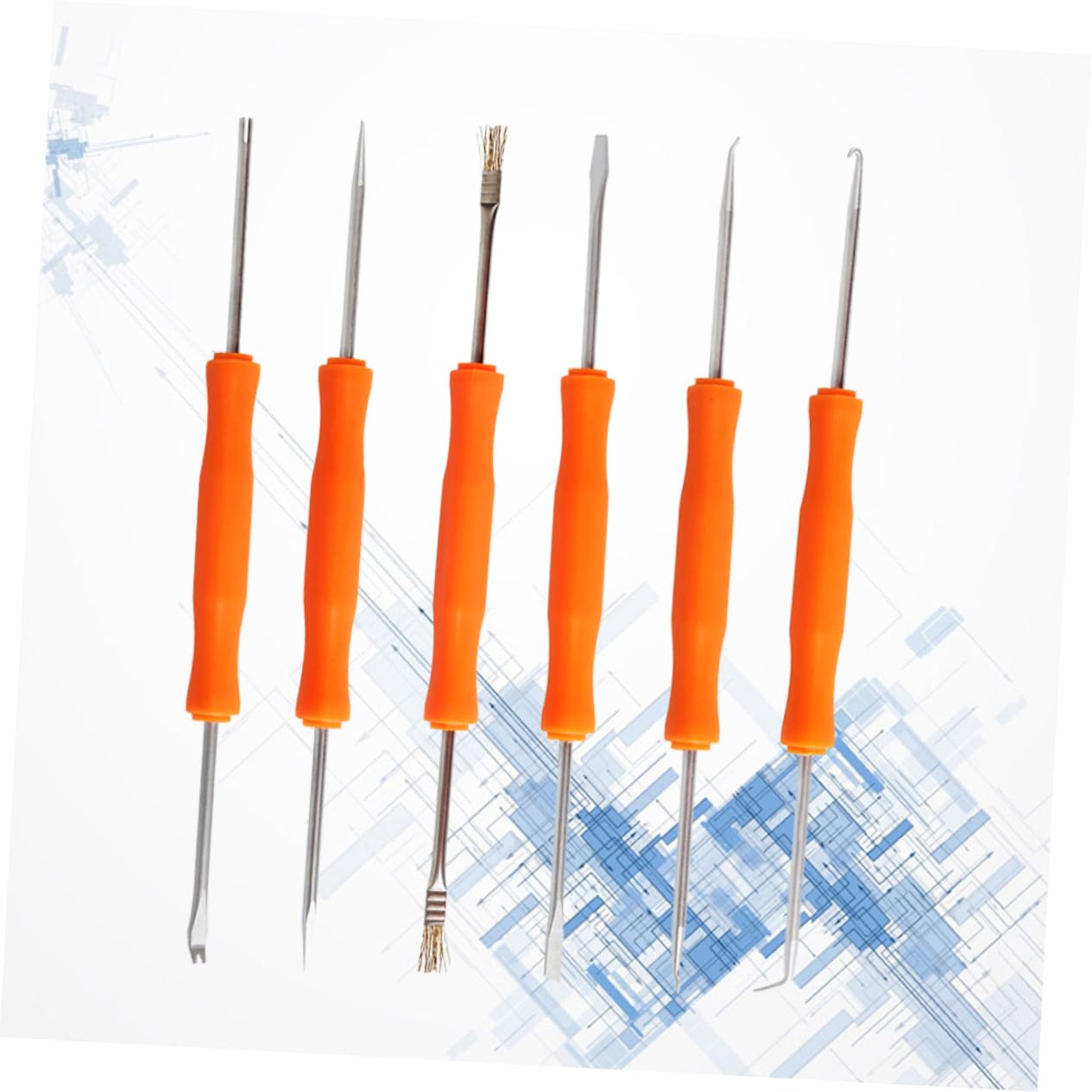 Angoily 6-in-1 Löthilfswerkzeugset für Leiterplatten mit Entlöthilfe Pcb Reinigungsset aus Metall Zubehör für Löten und Reparatur von Elektronik