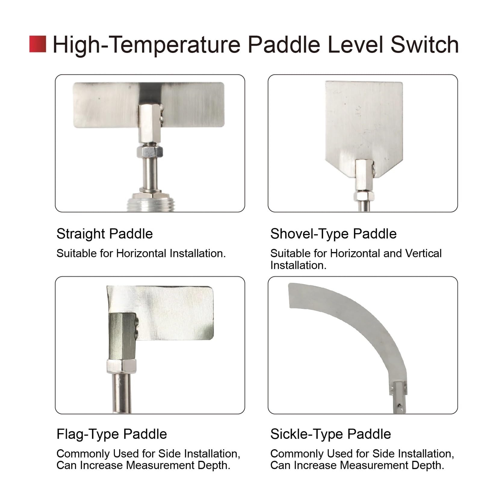 Rotationspaddel-Füllstandsensor Drehpaddel-Füllstandsschalter, 24 V, 110 V, 220 V, Pulvertrichter, Silobehälter, Füllstandssensor, Feststoff-Massenanzeigeschalter(High-T Flange C,DC24V)