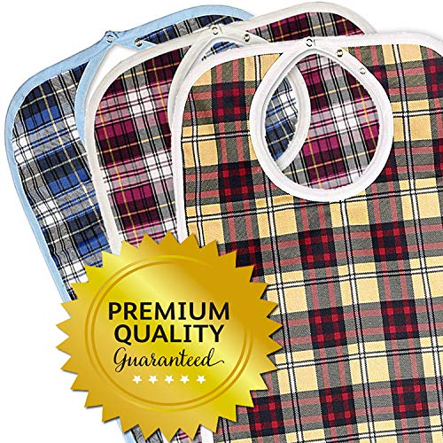 Happynites Adult Bib Clothing Protector - Adult Bibs For Men And Women, Machine Washable Reusable Bibs, Pack Of 6 #TOP5