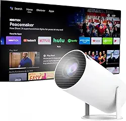 HY300 Mini Projetor Portátil 4K, Android 11, WiFi 5G, 8000 Lumens, Bluetooth 5.0, Correção Keystone Horizontal Automática, Suporte Full HD 1080p