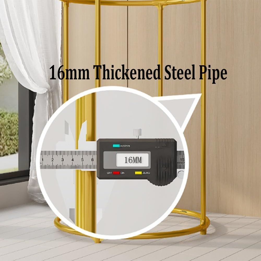 Heavy Duty Metal Clothing Rack, wolnostojący okrągły organizer odzieży z górną półką na sypialnię lub wyświetlacz detaliczny, Solidny stalowy stojak na szafę