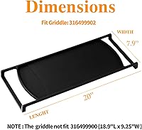 Vista 2 de Repuesto de plancha 316499902 para parrilla Frigidaire, piezas superiores de estufa de 20 x 7.9 pulgadas, placa central de plancha 79077462802