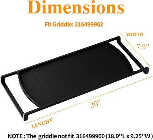 Miniatura 2 de Repuesto de plancha 316499902 para estufa Frigidaire, placa central de 20 x 7.9 pulgadas, 79077462802 Kenmore Range Cooktop Parts de hierro fundido,