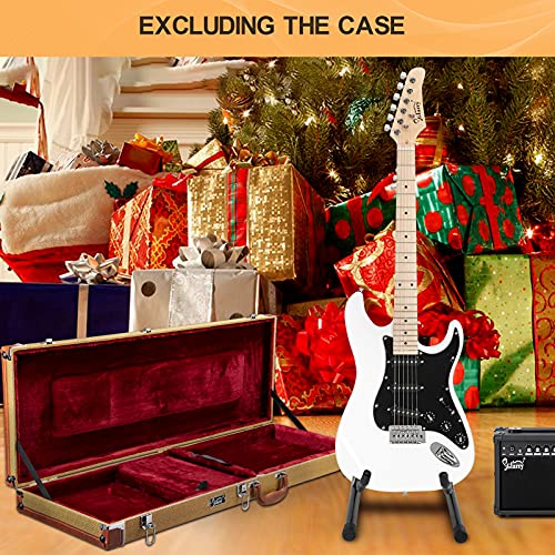 Image of GLARRY Full Size Electric Guitar for Music Lover Beginner with 20W Amp and Accessories Pack Guitar Bag (WHITE, 39 inch Right Handed)