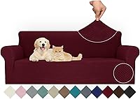 Vista 73 de JIVINER Fundas de sofá de alta elasticidad para sofás de 3 cojines, funda elástica de jacquard de 1 pieza, funda de sofá antideslizante con parte