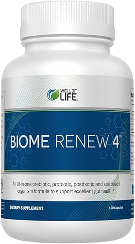 Biome Renew 4 - Fórmula todo en uno para la salud digestiva y intestinal - con enzimas digestivas prebióticos y probióticos para un bioma intestinal