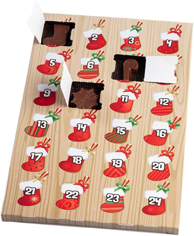 Chocolate Advent Calendar – Allergy-Friendly and Vegan – Free of: Milk, Peanut, Tree Nut, Gluten, Egg, Soy, Sesame, No Artificial Colors or Flavors. Top common 9 allergens! Vegan and Kosher!
