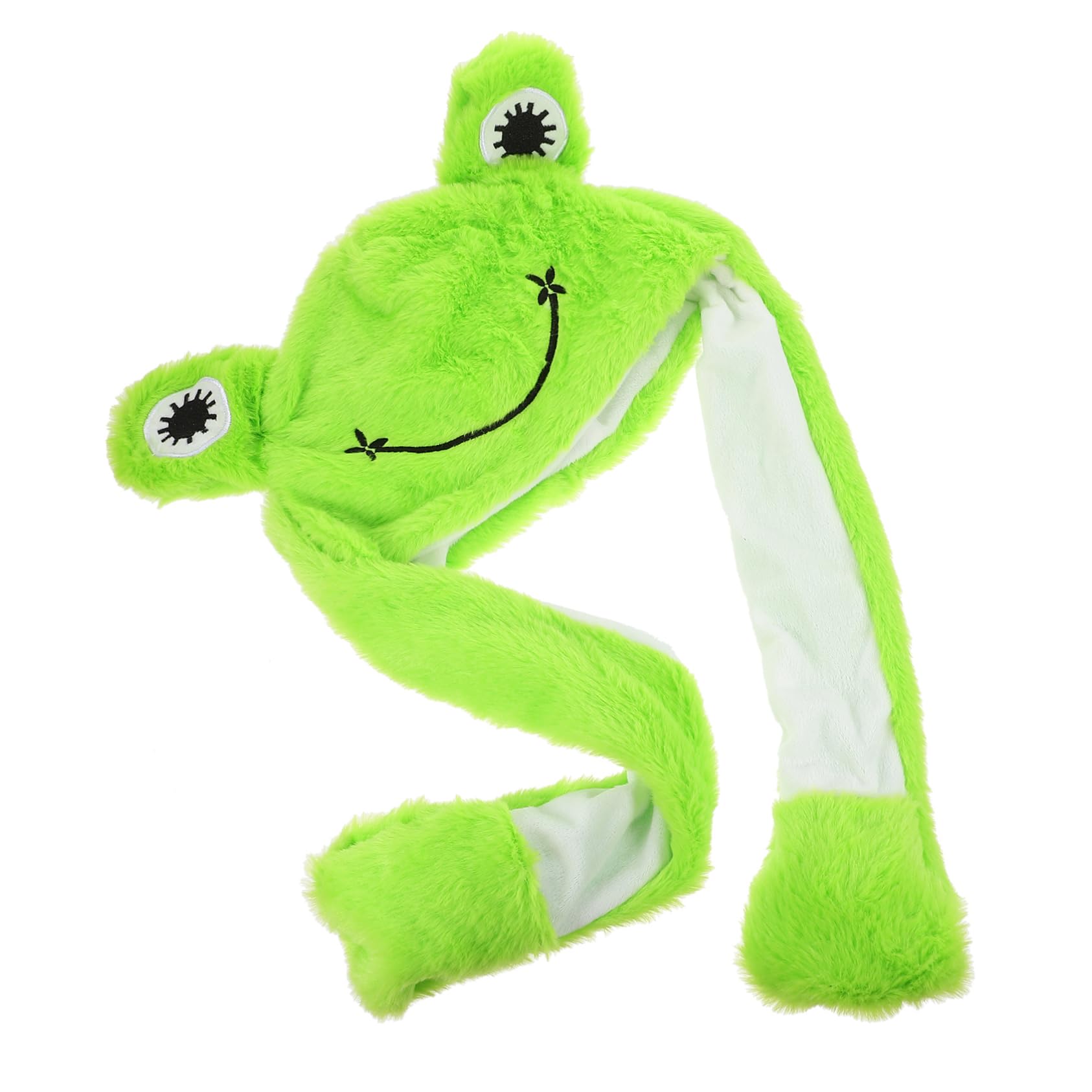 Abaodam Frog Plush Hat Moving Ears for Parties Fun Animal Headgear for Festivals Cute Cosplay Accessory Adults and Boys and Girls Lightweight Comfortable Party Prop