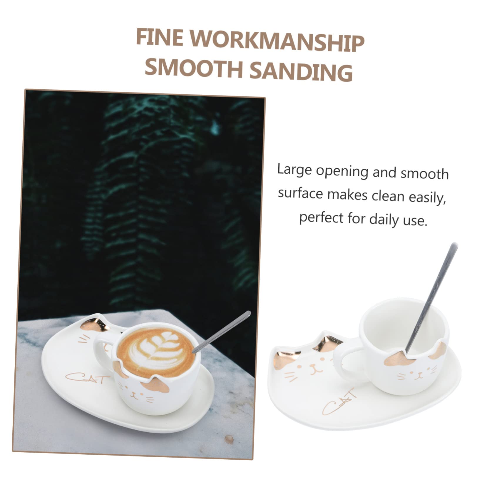 Tasses à café en céramique, Tasse et soucoupe en porcelaine fine, 1 ensemble de tasses à café en forme de chat, verre expresso, drapeau de vélo, tasses à expresso italiennes, tasses à café expresso au