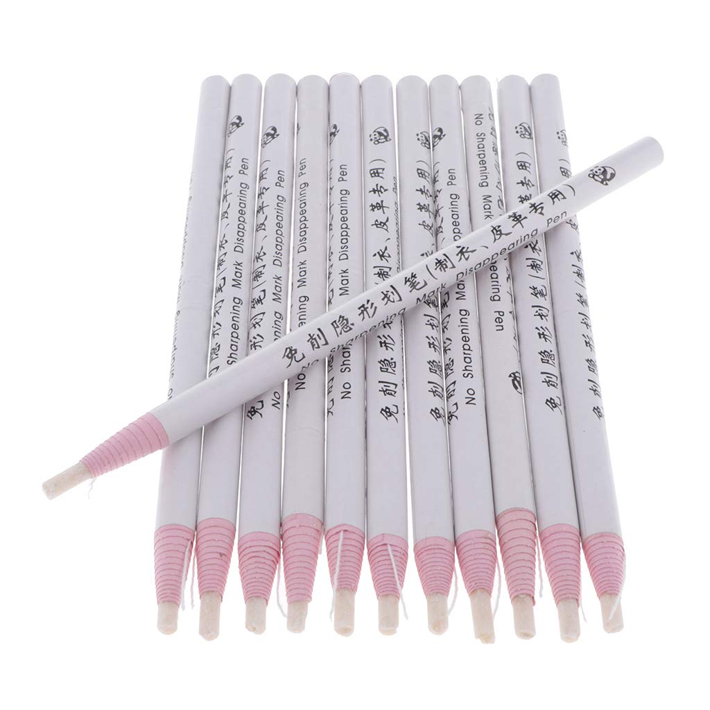 10 Set 12 Stück Schneiderkreide Bleistift China Marker Peel-Off Bleistifte für Stoff weiß