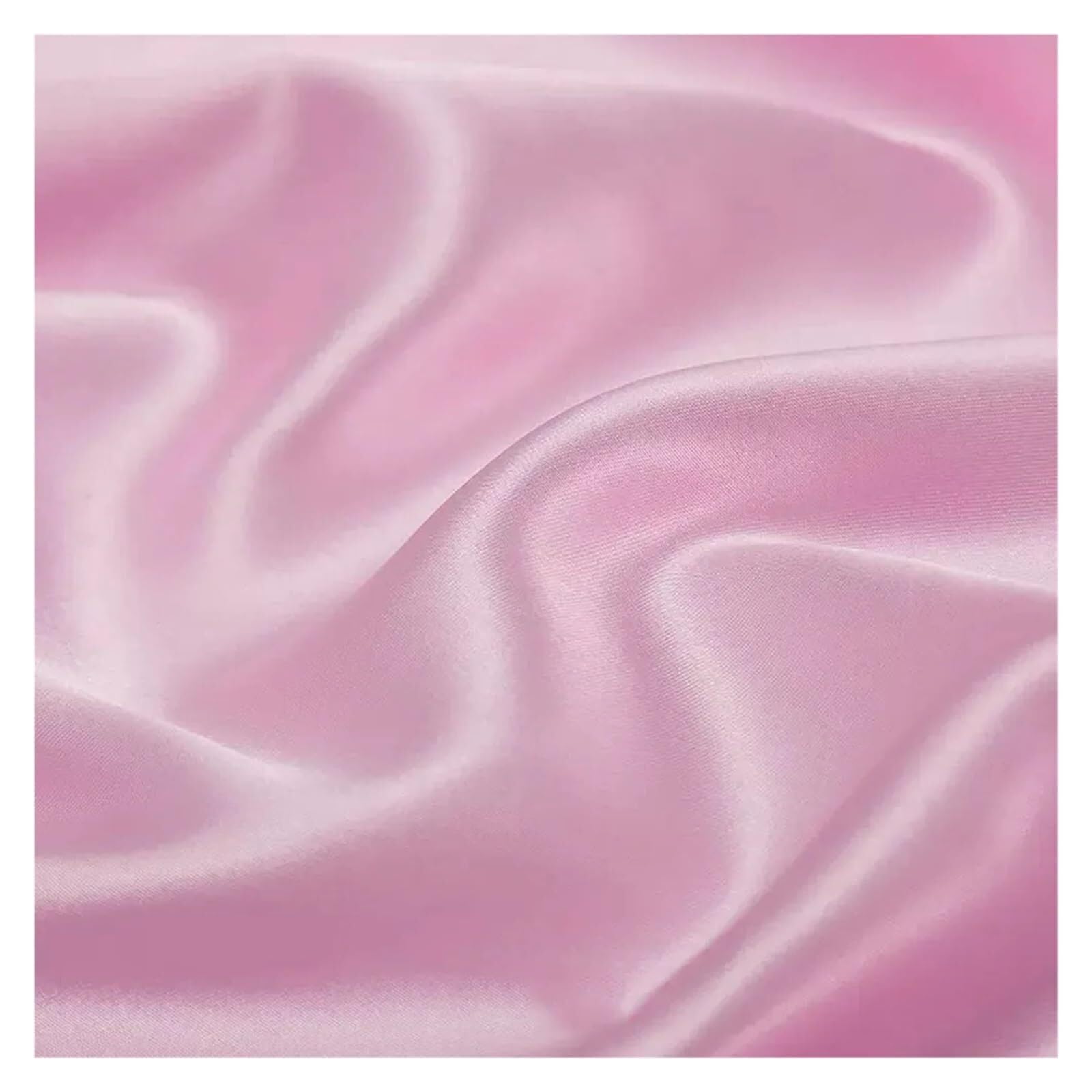 Silk Fabric 150cm Wide Silk Satin Fabric for Clothing Sewing Costume Skirt Lining Materials Wedding Background Decoration(Pink)