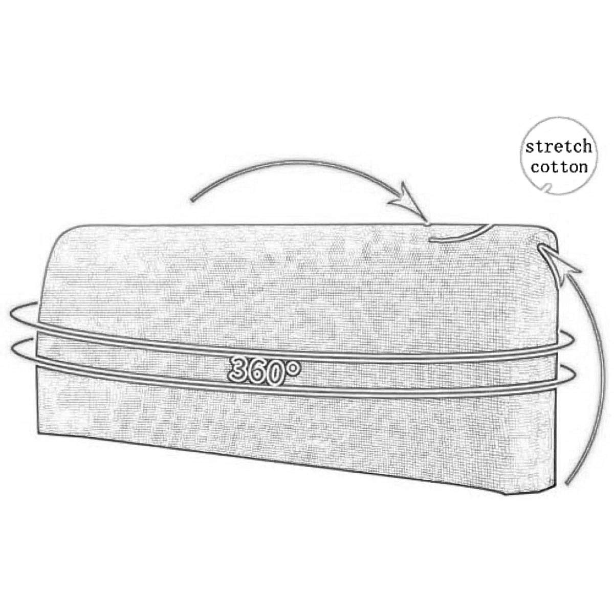 Copri Testiera Per Letto Trapuntato – All-inclusive, Morbido Pile, Lavabile – Grigio Chiaro, Adatto Per Comodino 150cm - 2