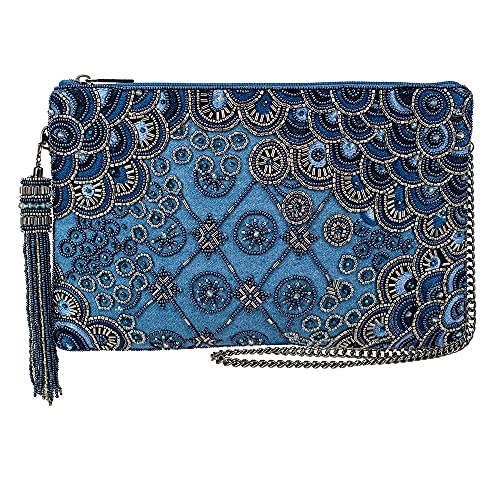 Mary Frances Work It Beaded Handbag Clutch – Art Deco Evening Bag Crossbody Purse, Multicolor