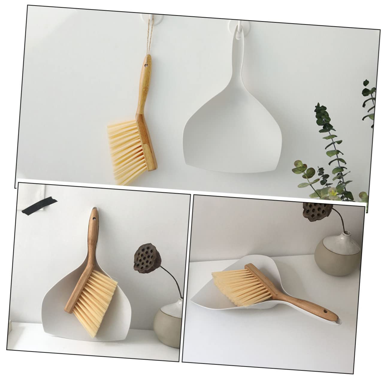 minkissy 1 Set Desktop Broom Desktop Dustpan Household Cleaning Brush Cleaning Kit Mini Cleaning Broom Home Cleaning Accessory Mini Dustpan Desktop Cleaner Desktop Cleaning Broom Mini Broom