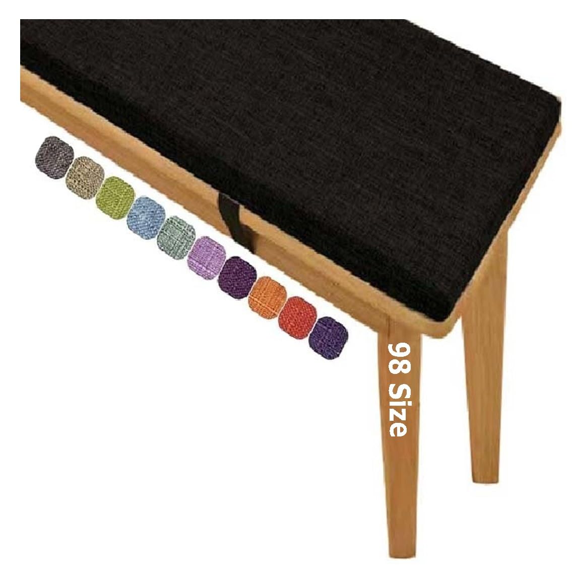 Coussin de baie vitrée noir 119x55 cm pour banc