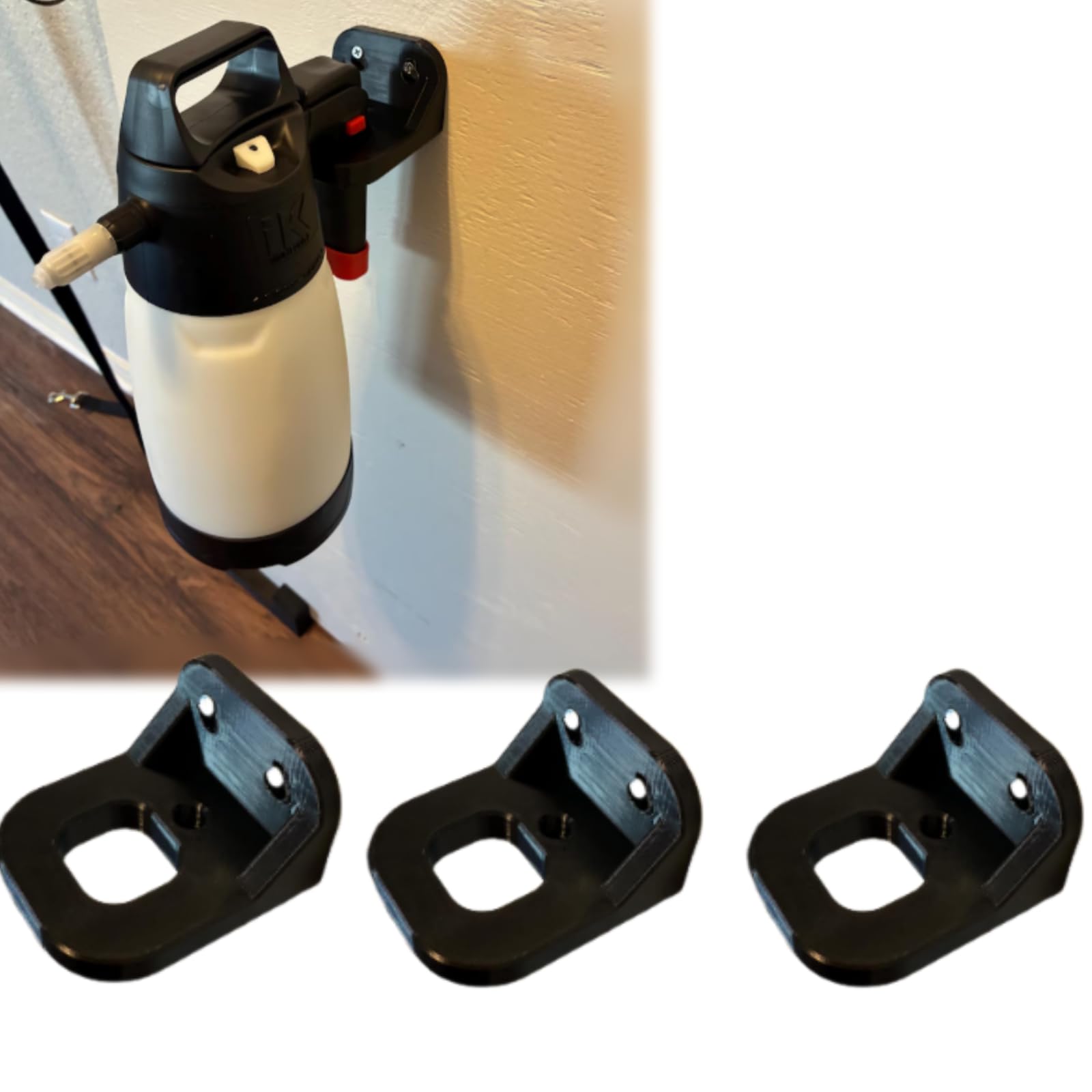 zbajeuf Wall Mount Holder Compatible with IK Bottle, Spray Bottle Wall Rack for Garage, Sprayer Storage Organizer with Secure Fit, Sprayer Mount for Detailing Shop Wall, 3PCS