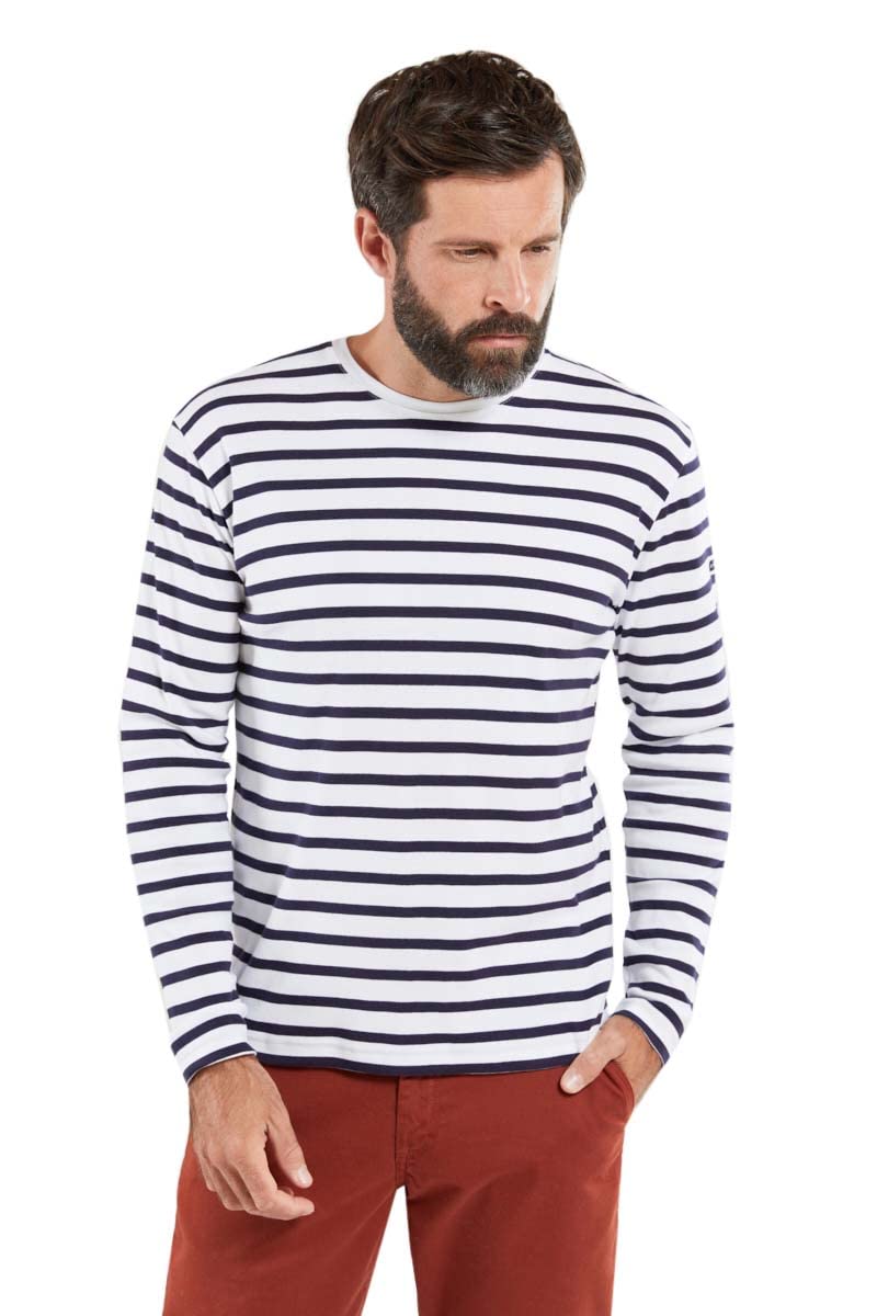 Armor-Lux Men's Multicolour (Blanc/Navire 400) Armor Lux Crozon T-Shirt, (: Xxl