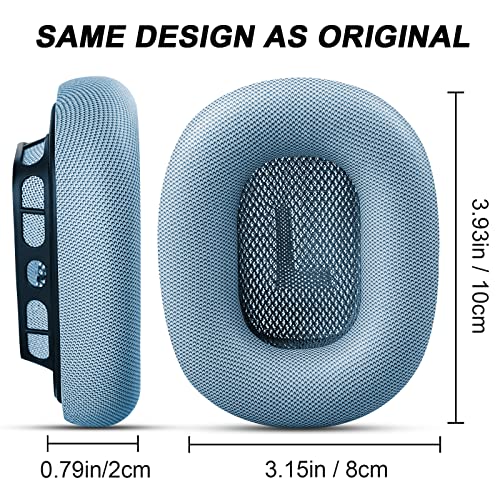 Image of Premium Replacement Ear Cushions for Apple AirPods Max Headphone, Protein Leather Memory Foam Earpads (Leather-Blue)