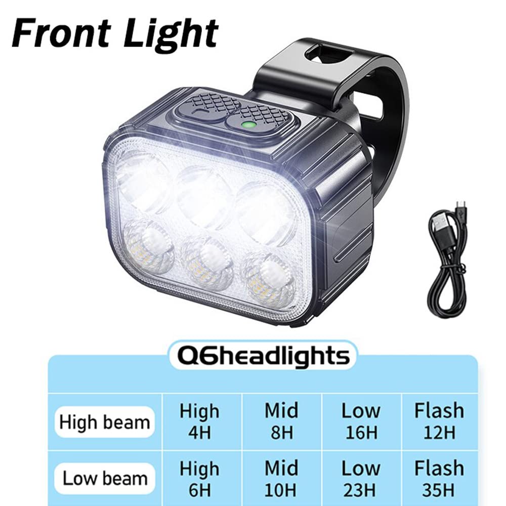 Rower Q6 Zestaw LED Rower LED Front Tylne światła USB ładunek rowerowy MTB Podświetlanie lampy rowerowe lampa cykliczna,Front