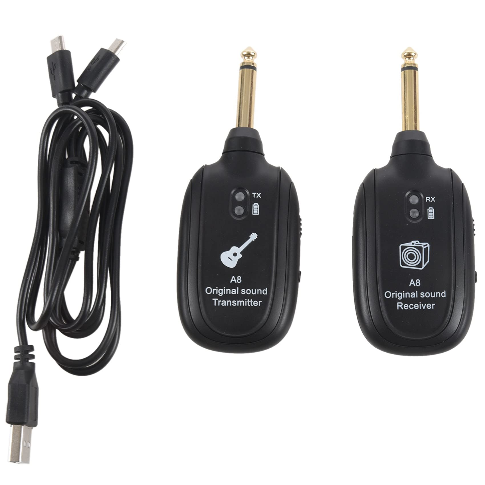 VENOAL 4X UHF Gitara Bezprzewodowy Nadajnik Odbiornik Wbudowany Akumulator